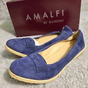 Amalfi by Rangoni Baltic Blue Suede Ballet Flat Espadrille Loafers Womens 10 NEW